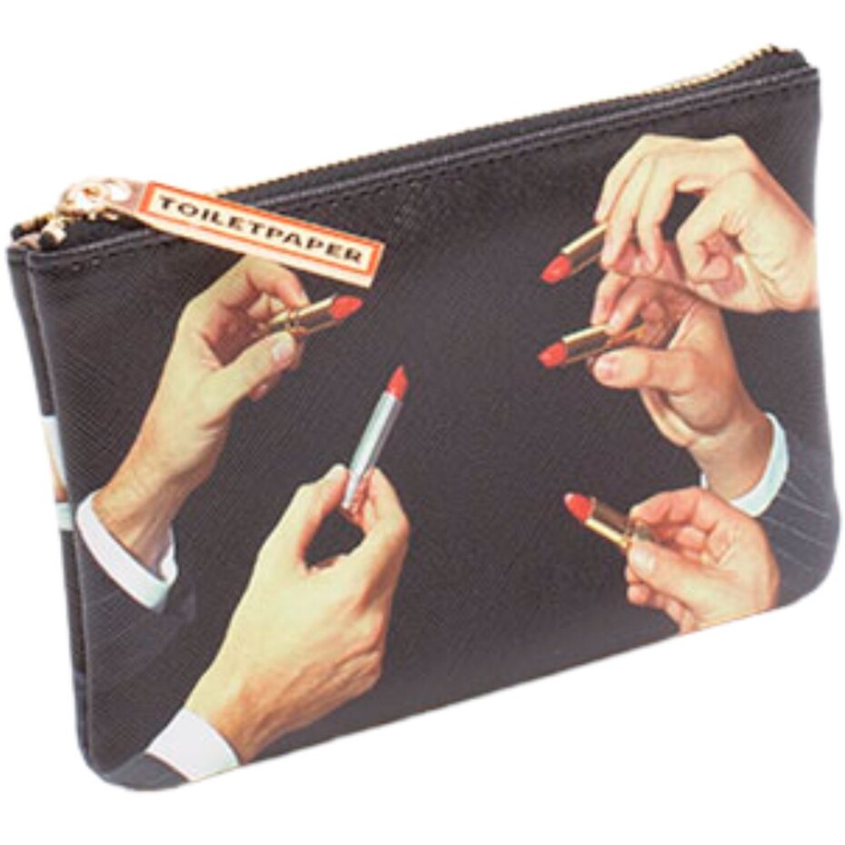 Kosmetická taštička TOILETPAPER LIPSTICKS 15,5 x 9,5 cm, černá, Seletti - main (1)