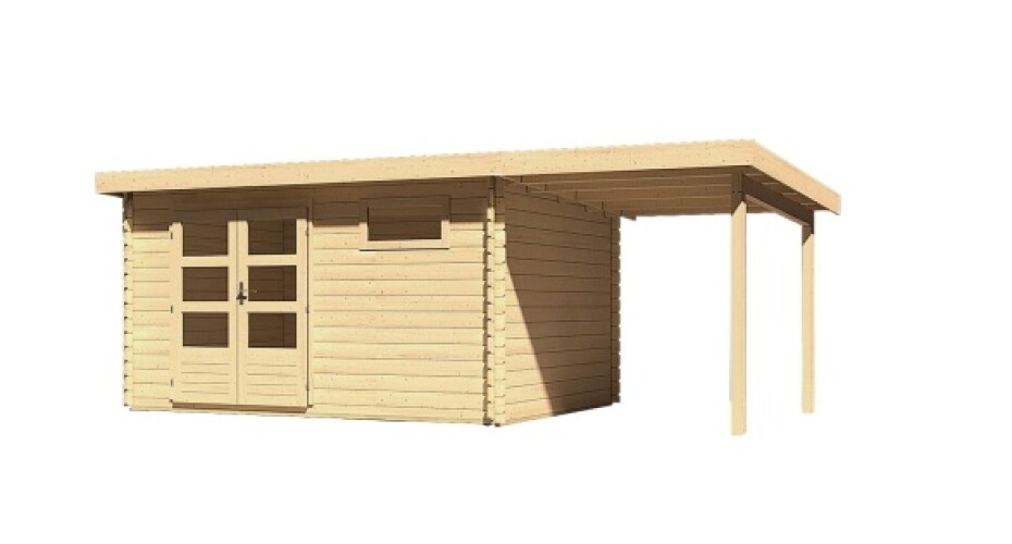 Dřevěný domek KARIBU BASTRUP 8 + přístavek 200cm (78675) natur LG2939 - main (0)