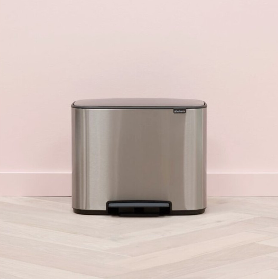 Pedálový odpadkový koš BO 3 x 11 l, matná ocelová, Brabantia - main (11)