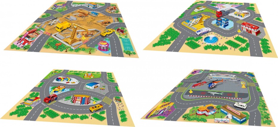Hrací mapa s 2 dopravními prostředky kov 70x70 cm - main (0)