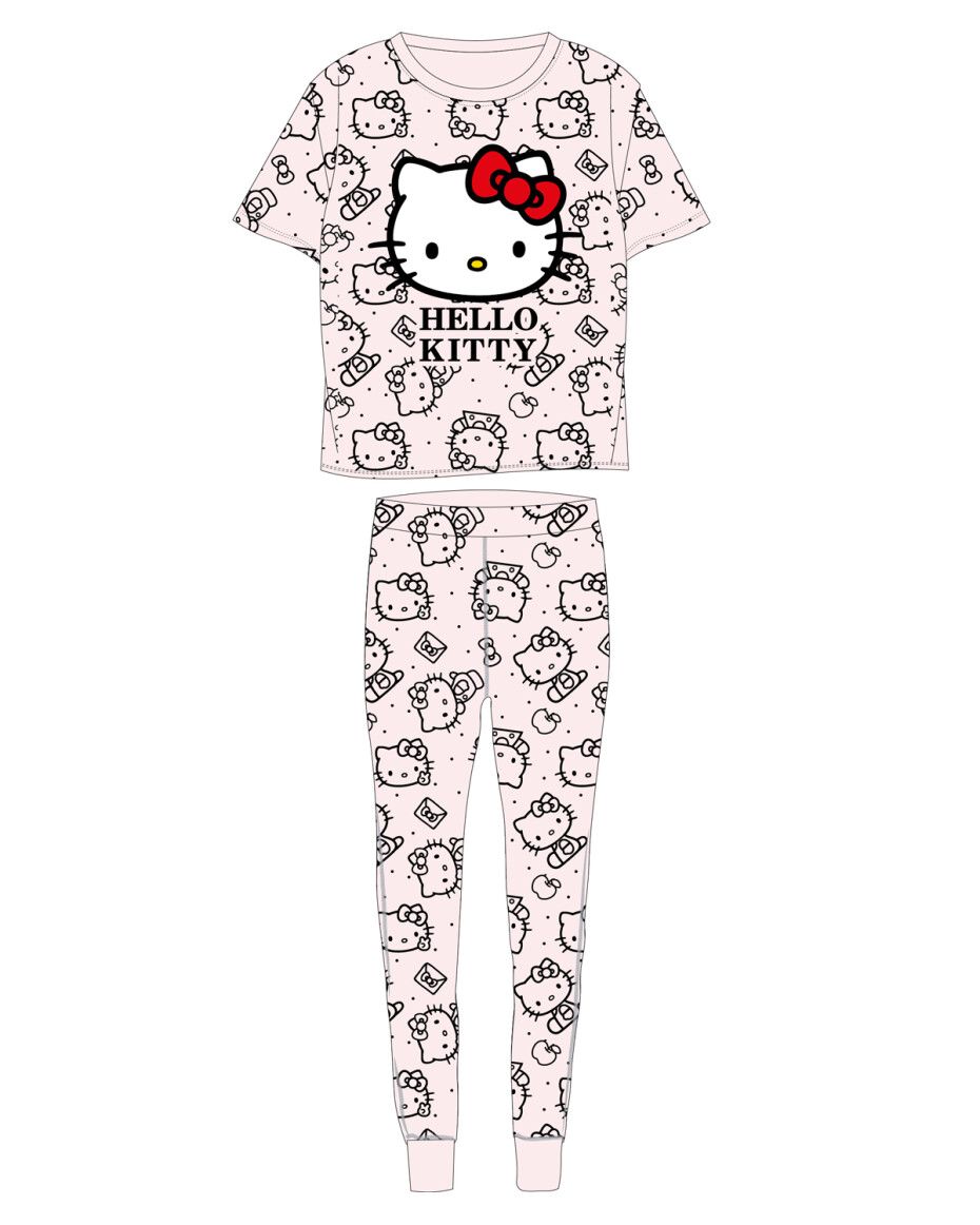 Hello Kitty - licence Dámské pyžamo - Hello Kitty 53042418, pudrová Barva: Starorůžová, Velikost: XL - main (0)