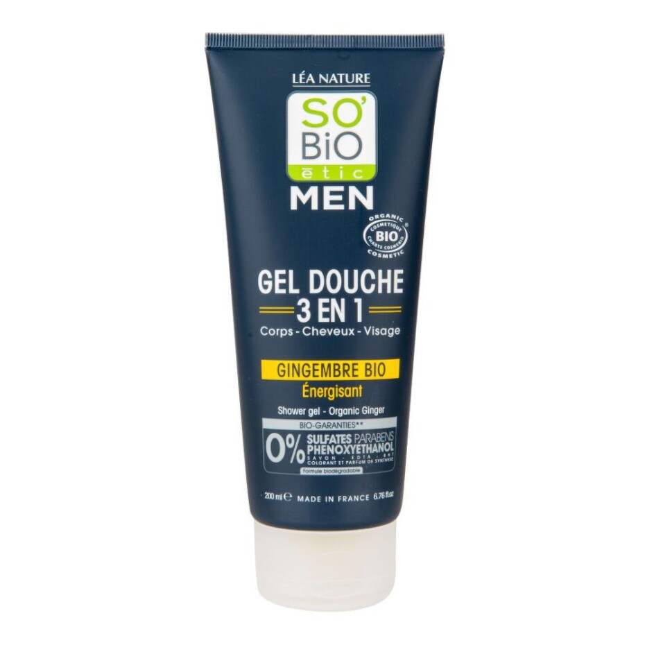 SO’Bio étic Gel sprchový MEN 3v1 energetizující zázvor Bio 200 ml - main (0)