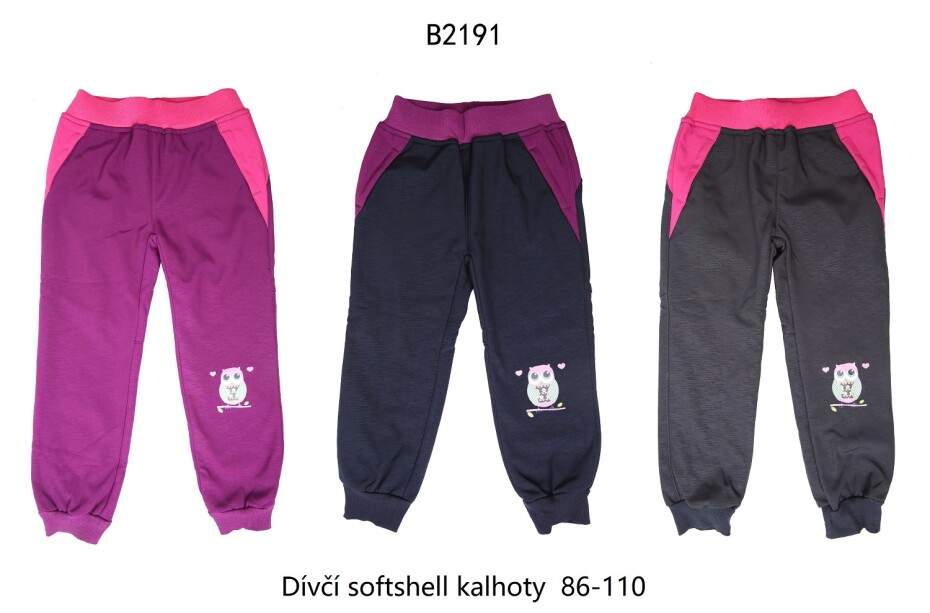 Dívčí softshellové kalhoty, zateplené - Wolf B2191, tmavě modrá Barva: Modrá tmavě, Velikost: 86 - main (1)