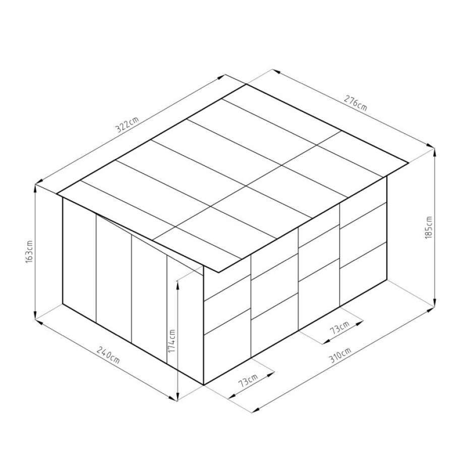 G21 Kotec pro psa G21 KEN 886 - 322 x 275 cm, dvoumístný, šedý G21-63900594 - main (2)