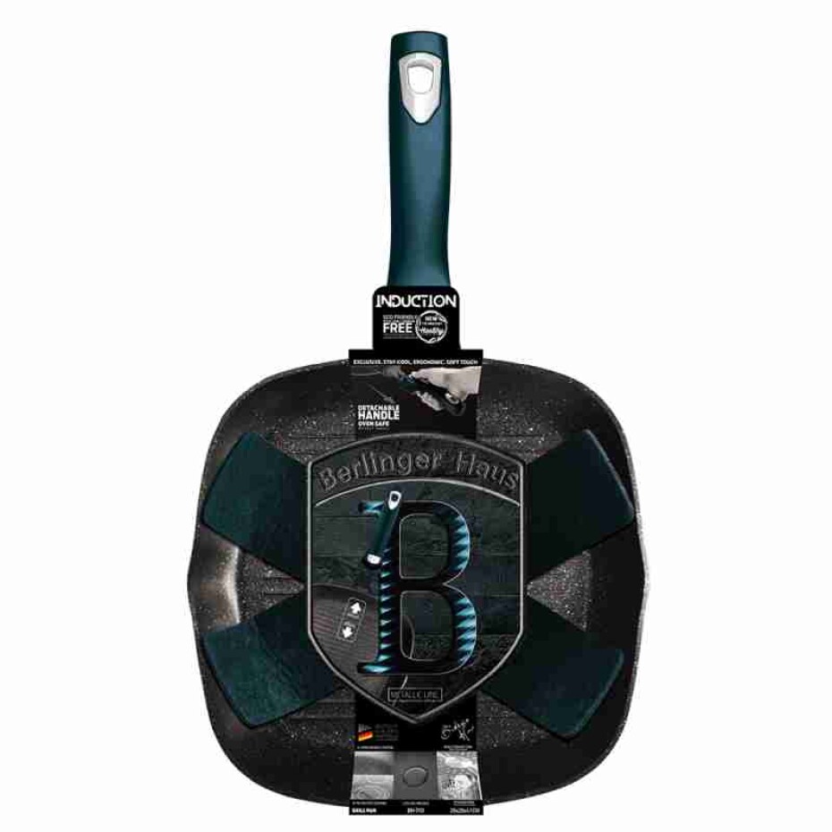 BERLINGERHAUS Pánev grilovací s odnímatelnou rukojetí 28 cm Aquamarine Metallic Line BH-7151 - main (5)