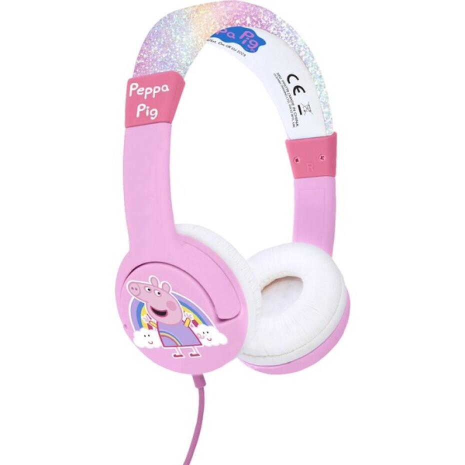 OTL drátová sluchátka dětská s motivem Rainbow Peppa růžová - main (1)