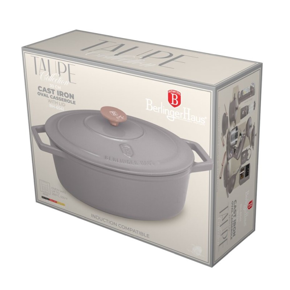 BERLINGERHAUS Pekáč litinový s poklicí 30 cm Taupe Collection BH-6541 - main (7)