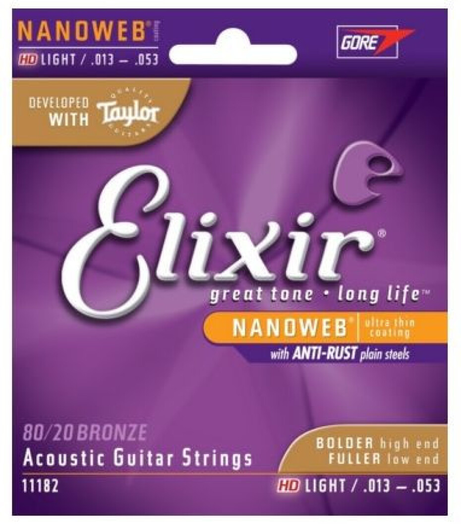 Elixir 11182 NANOWEB Acoustic 80/20 Bronze .013-.053 - main (0)