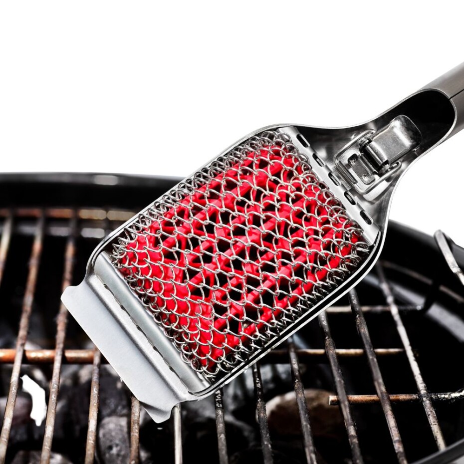 Kartáč se škrabkou na čištění grilu GOOD GRIPS 51 cm, šedá, nerezová ocel, OXO - main (3)