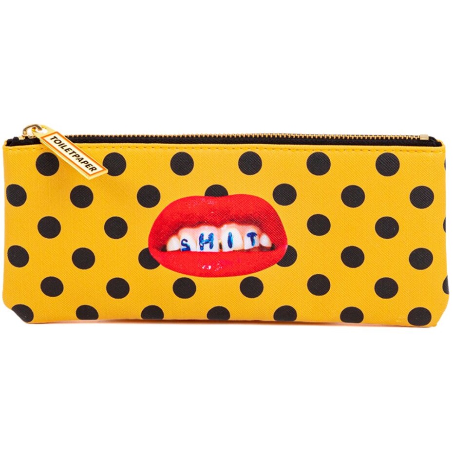 Kosmetická taštička TOILETPAPER SHIT 21 x 9 cm, oranžová, Seletti - main (0)