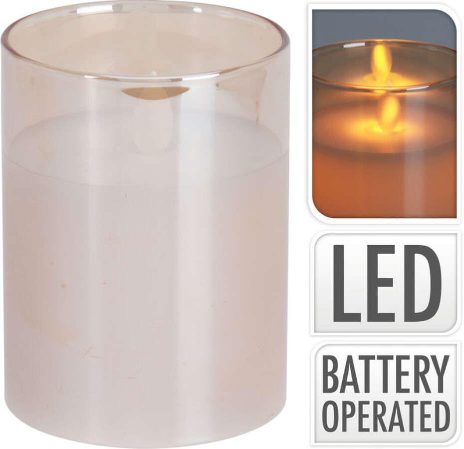 HOMESTYLING LED svíčka skleněná 7,5 x 10,5 cm teplá bílá KO-XX8113800 - main (0)