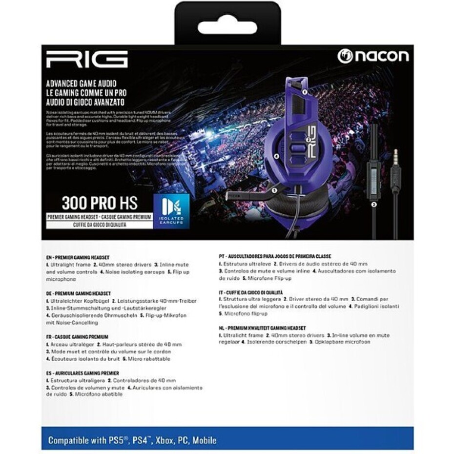 Nacon RIG 300 PRO HS herní sluchátka Cosmic Purple - main (3)