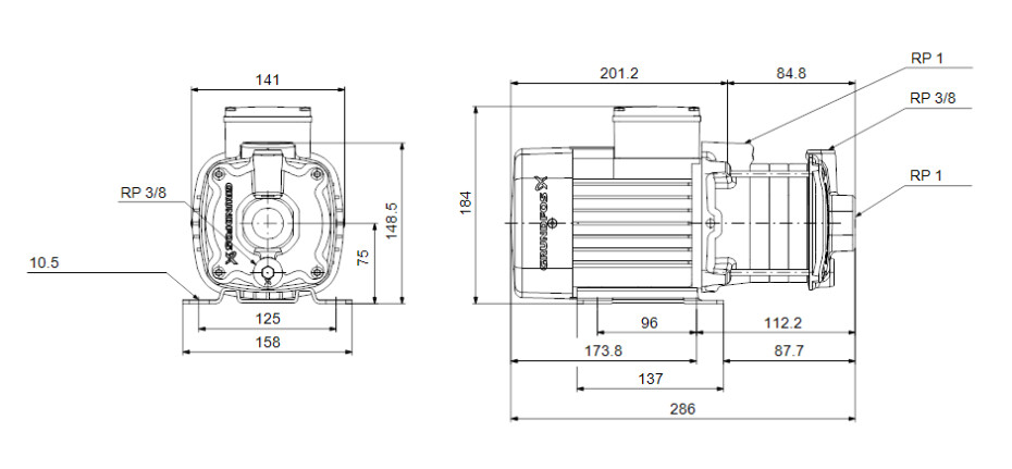 Čerpadlo GRUNDFOS CM 3-2 A-R-A-V-AQQV F-A-A-N (97516598) - main (2)