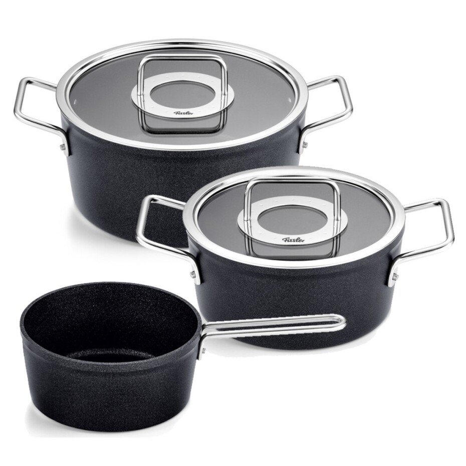 Sada hrnců ADAMANT, sada 3 ks, černá, hliník, Fissler - main (0)