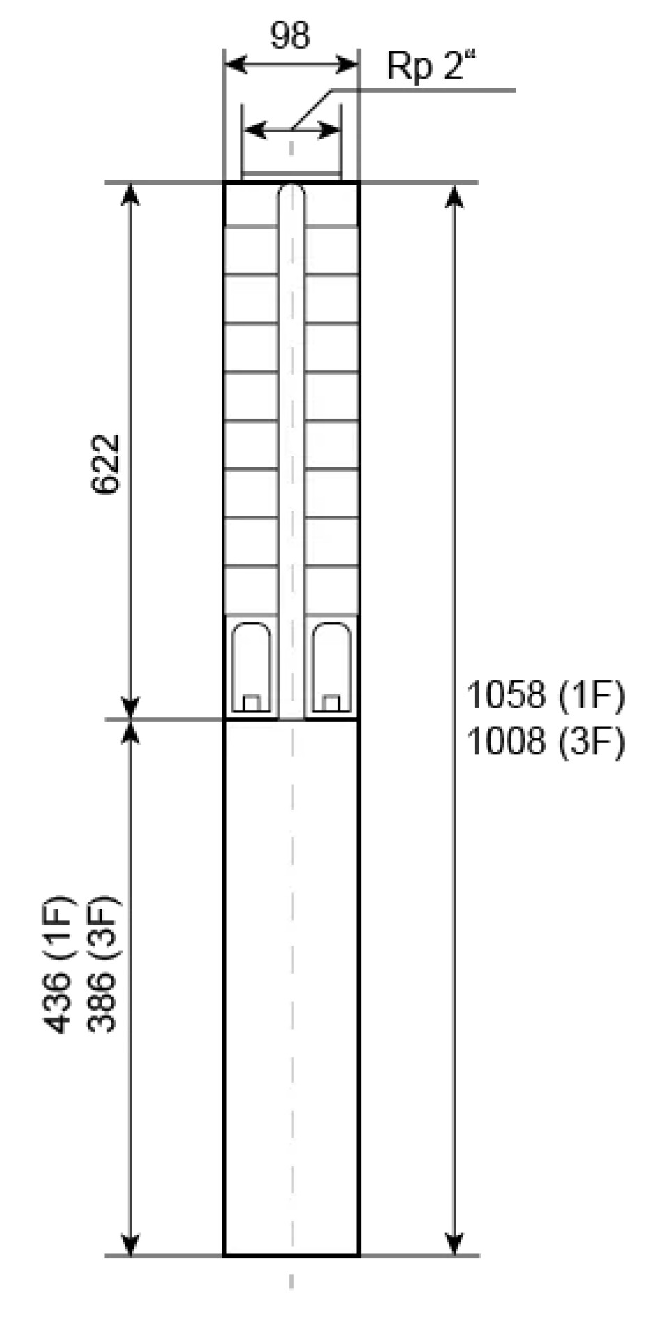 Ponorné čerpadlo EVAK V4S-8M10, 400V, 1,5kW, 2m kabelu - main (2)