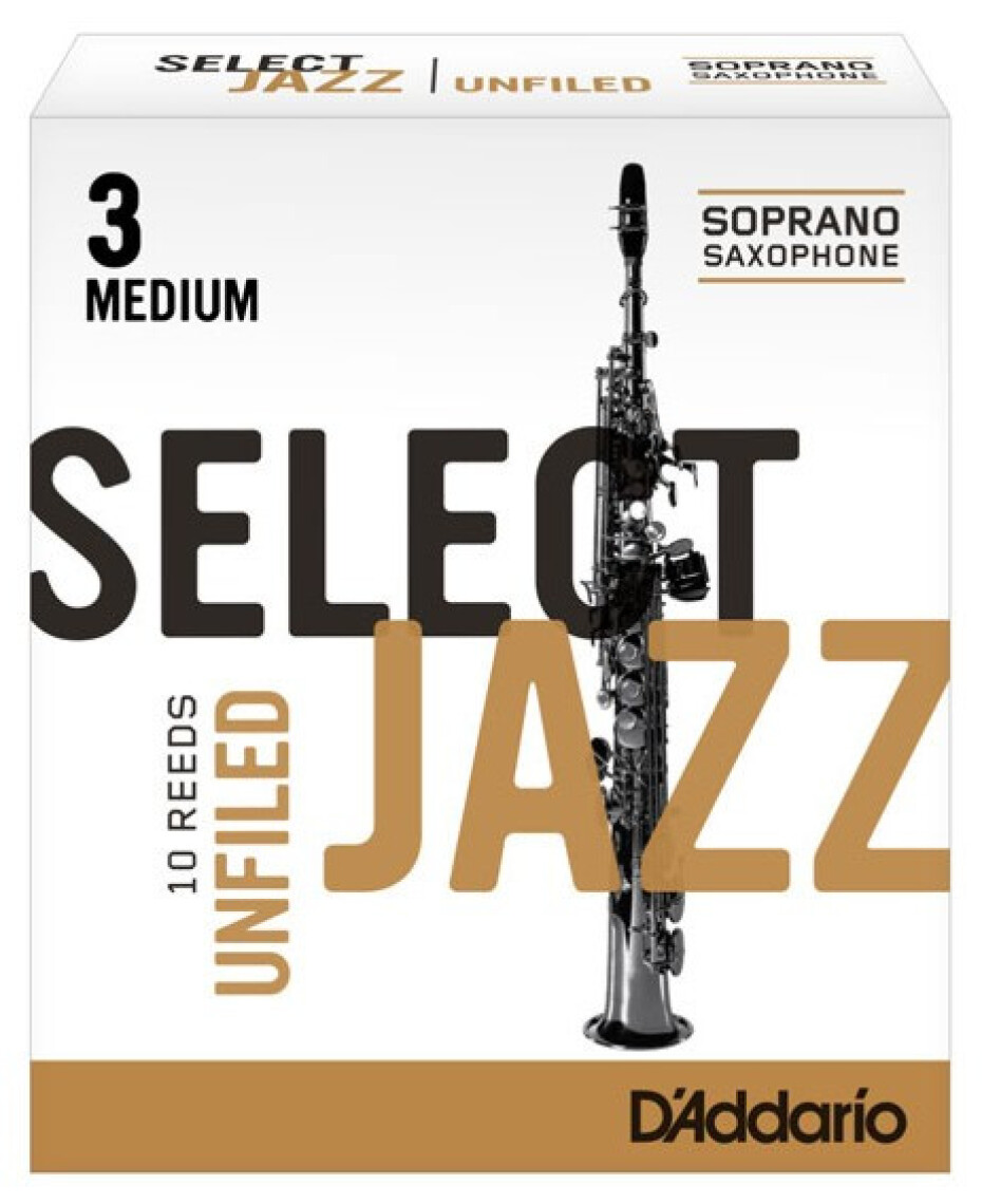 Rico RRS10SSX3M Select Jazz - Soprano Saxophone Reeds - Unfiled - 3 Medium - 10 Box - main (0)