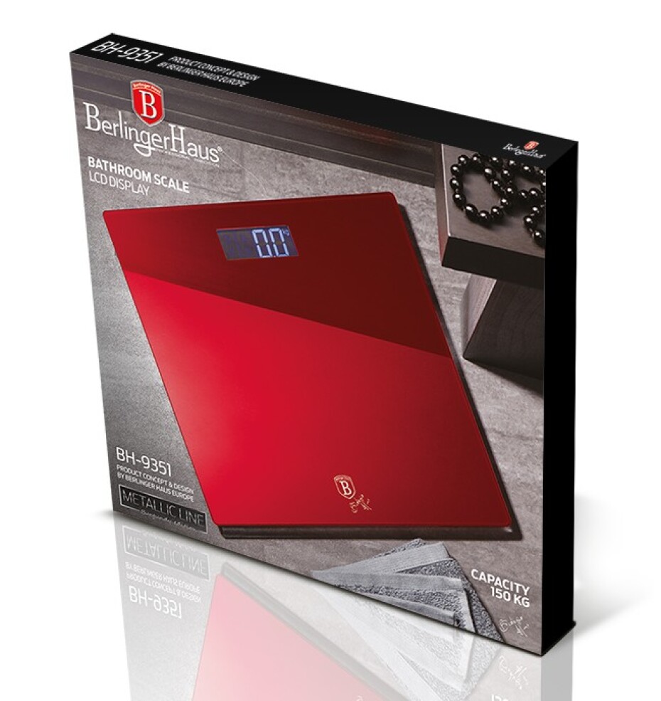 BERLINGERHAUS Osobní váha digitální 150 kg Burgundy Metallic Line BH-9351 - main (3)