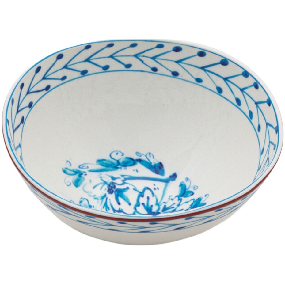 Jídelní miska DIESEL CLASSICS ON ACID FIORI 12 cm, bílá/modrá, porcelán, Seletti - main (2)