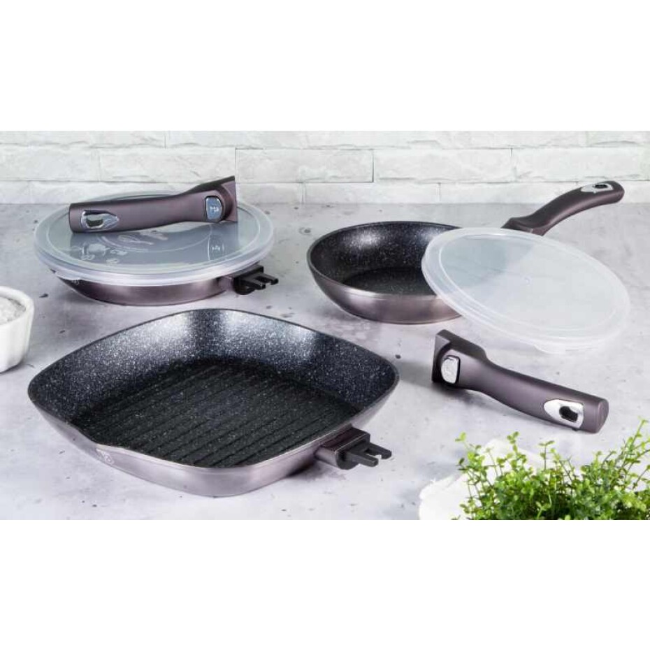 BERLINGERHAUS Pánev grilovací s odnímatelnou rukojetí 28 cm Carbon PRO Line BH-6914 - main (4)