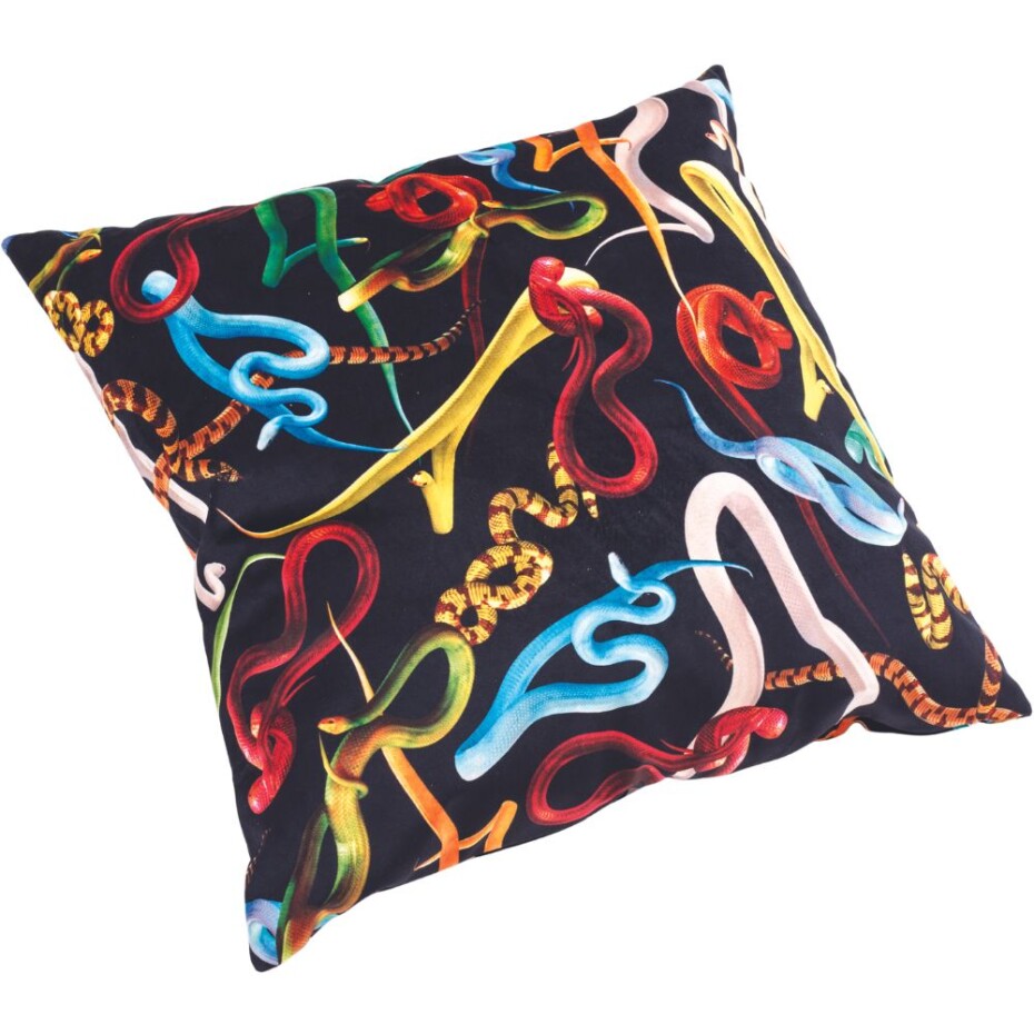 Dekorační polštář TOILETPAPER SNAKES 50 x 50 cm, černá, Seletti - main (2)