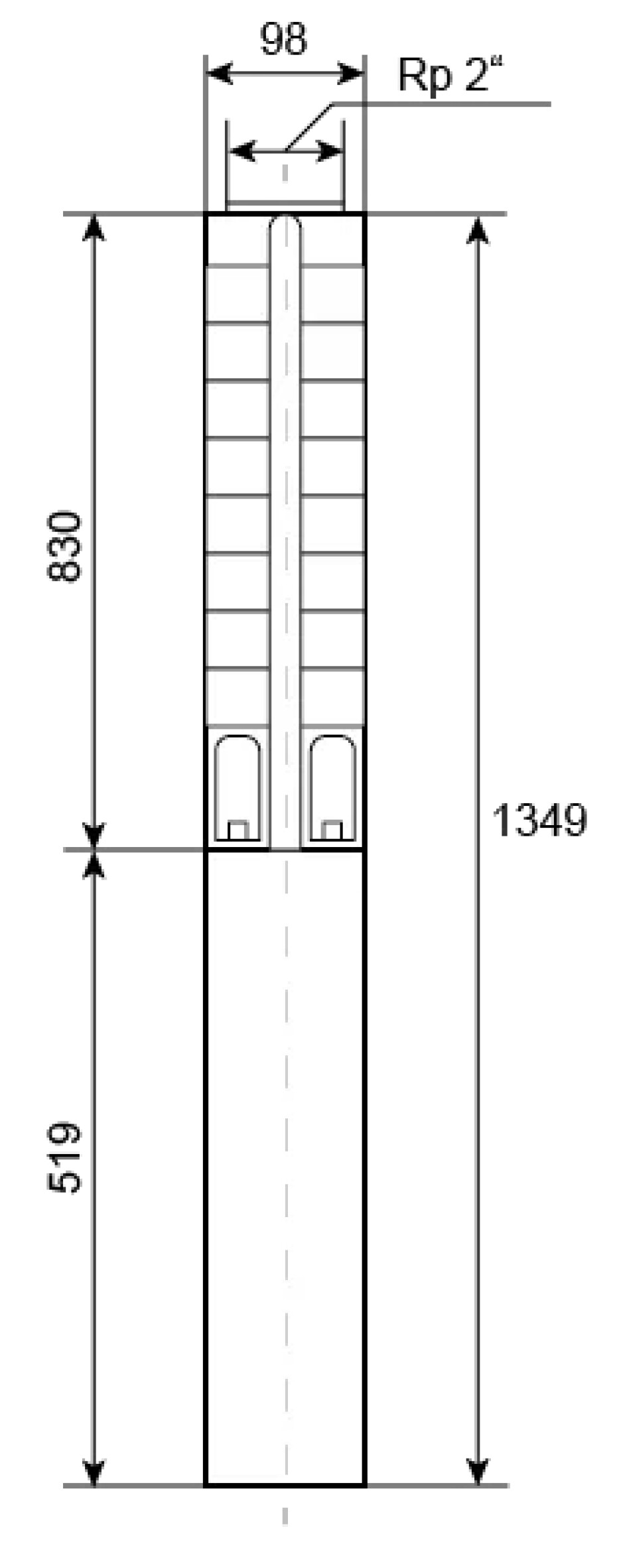 Ponorné čerpadlo EVAK V4S-14M10, 400V, 3,0kW, 2m kabelu - main (2)