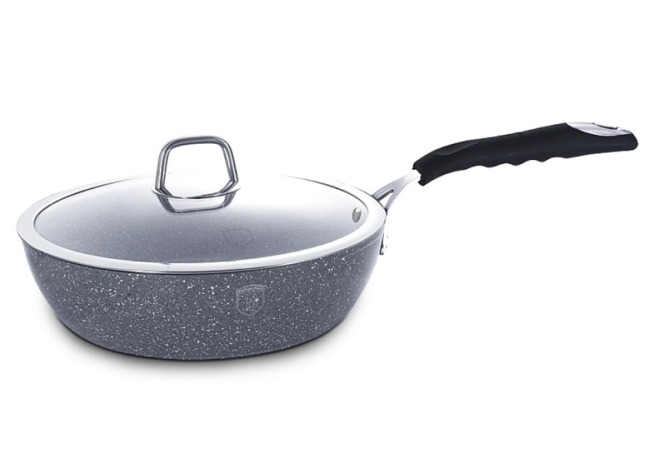 BERLINGERHAUS Pánev hluboká s poklicí s mramorovým povrchem 24 cm Gray Stone Touch Line BH-1165 - main (0)