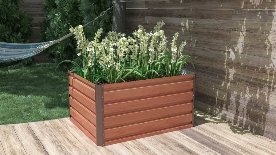 G21 Vyvýšený záhon G21 Daisy 100 x 80 x 52 cm, plechový, hnědý G21-63900213 - main (4)