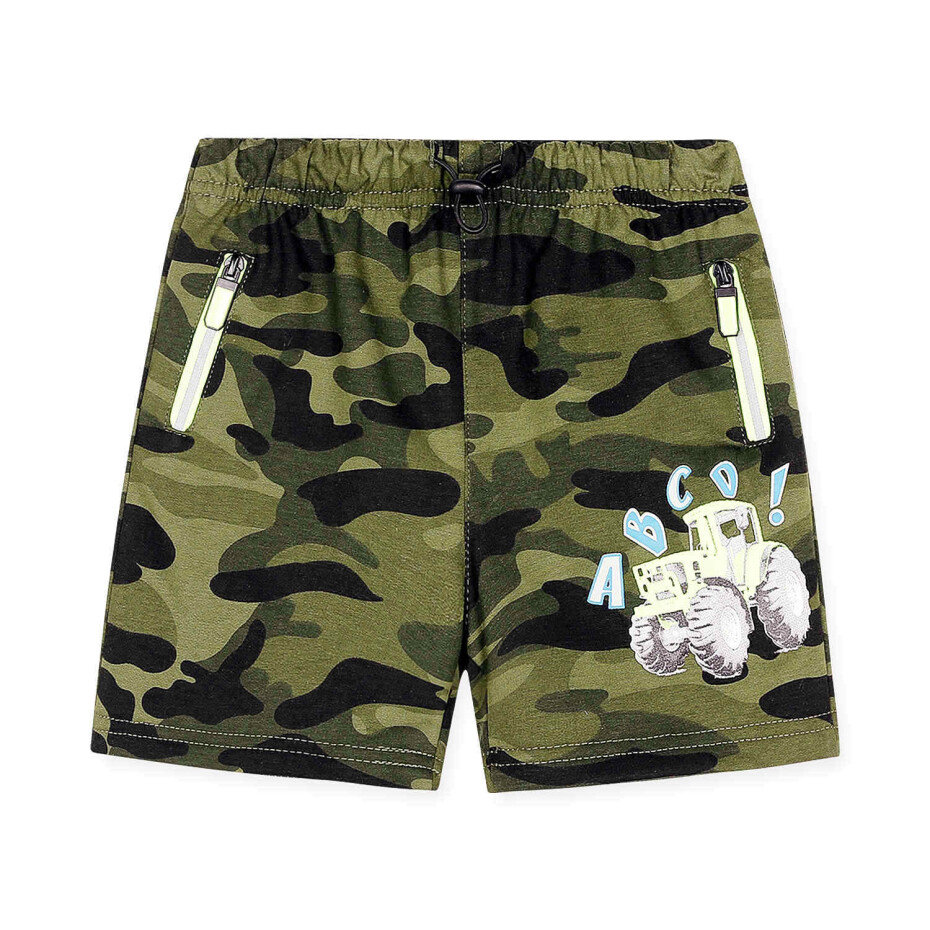 Chlapecké kraťasy - KUGO MT0527, khaki/ tyrkysový bagr Barva: Khaki, Velikost: 104 - main (2)