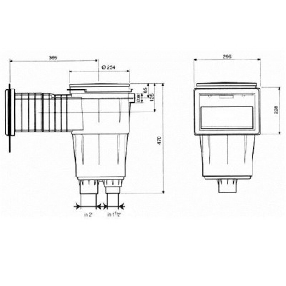 VágnerPool bazénový skimmer 17,5 l standardní hrdlo - prodloužené, pro folii - main (1)