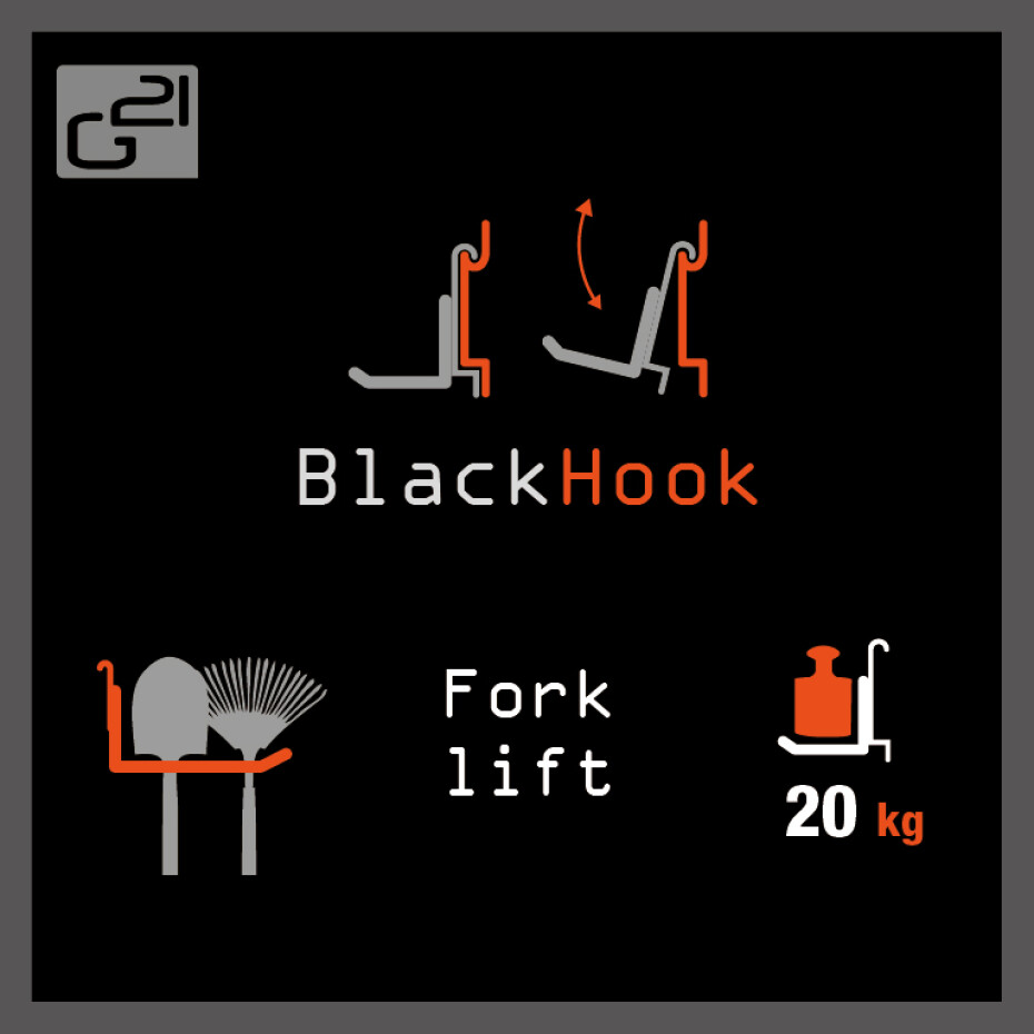 G21 Závěsný systém G21 BlackHook fork lift 9 x 19 x 24 cm G21-635010 - main (4)