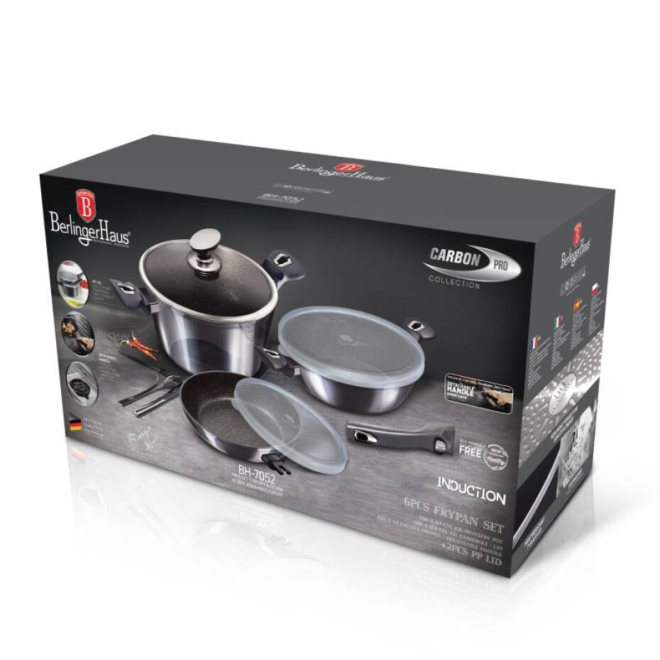 BERLINGERHAUS Sada nádobí s mramorovým povrchem 6 ks Carbon PRO Line BH-7052 - main (3)