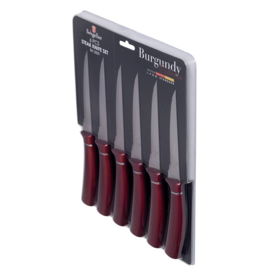 BERLINGERHAUS Sada steakových nožů 6 ks Burgundy Metallic Line BH-2809 - main (1)