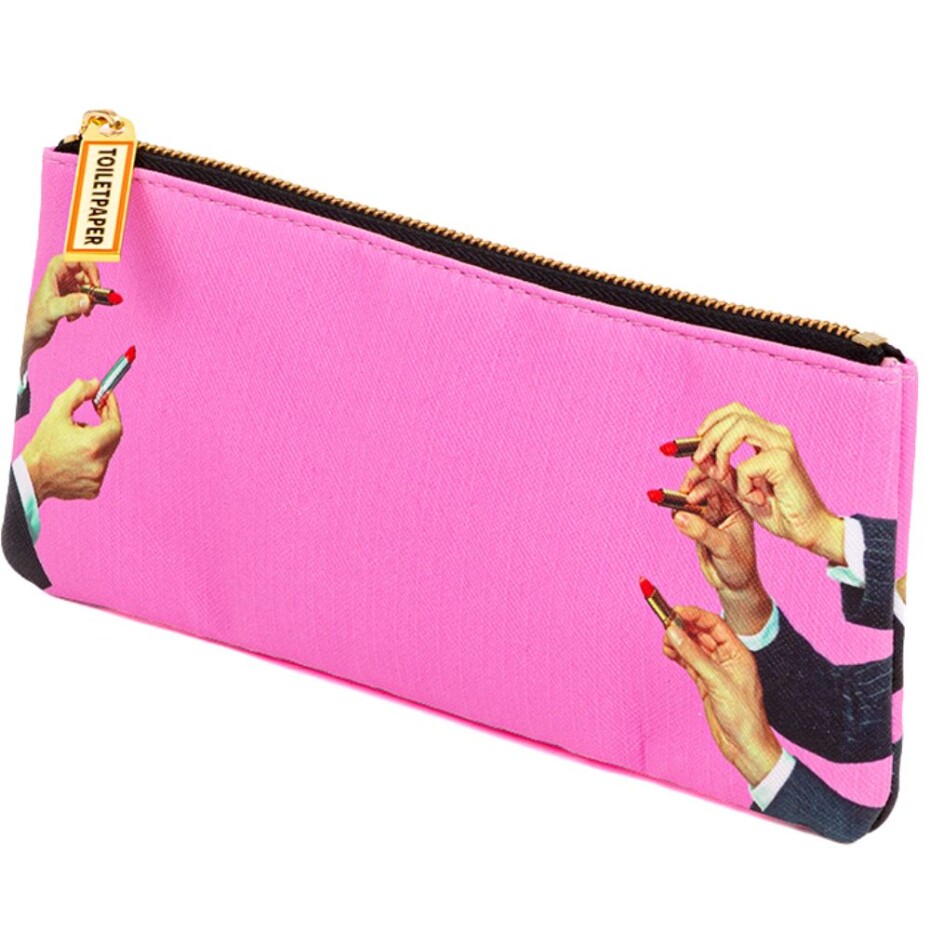 Kosmetická taštička TOILETPAPER LIPSTICKS 21 x 9 cm, růžová, Seletti - main (3)