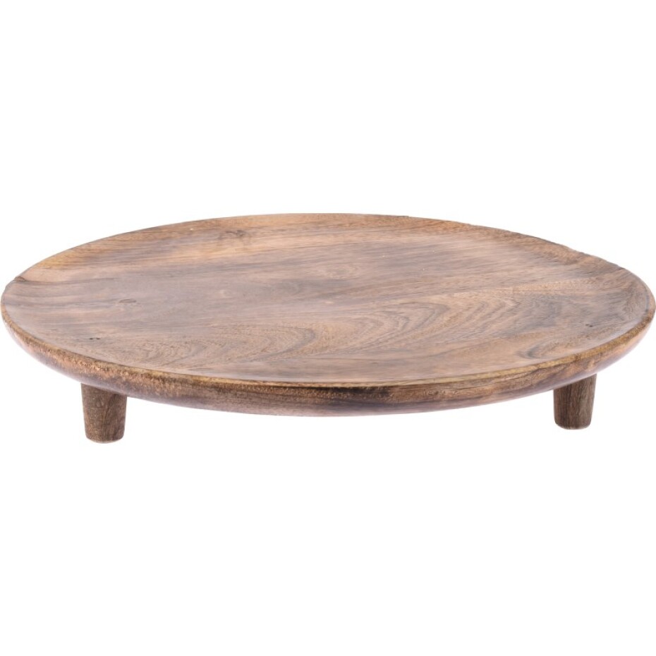 EXCELLENT Kulatý dřevěný podnos s třemi nožkami 37 cm KO-A54040110 - main (0)