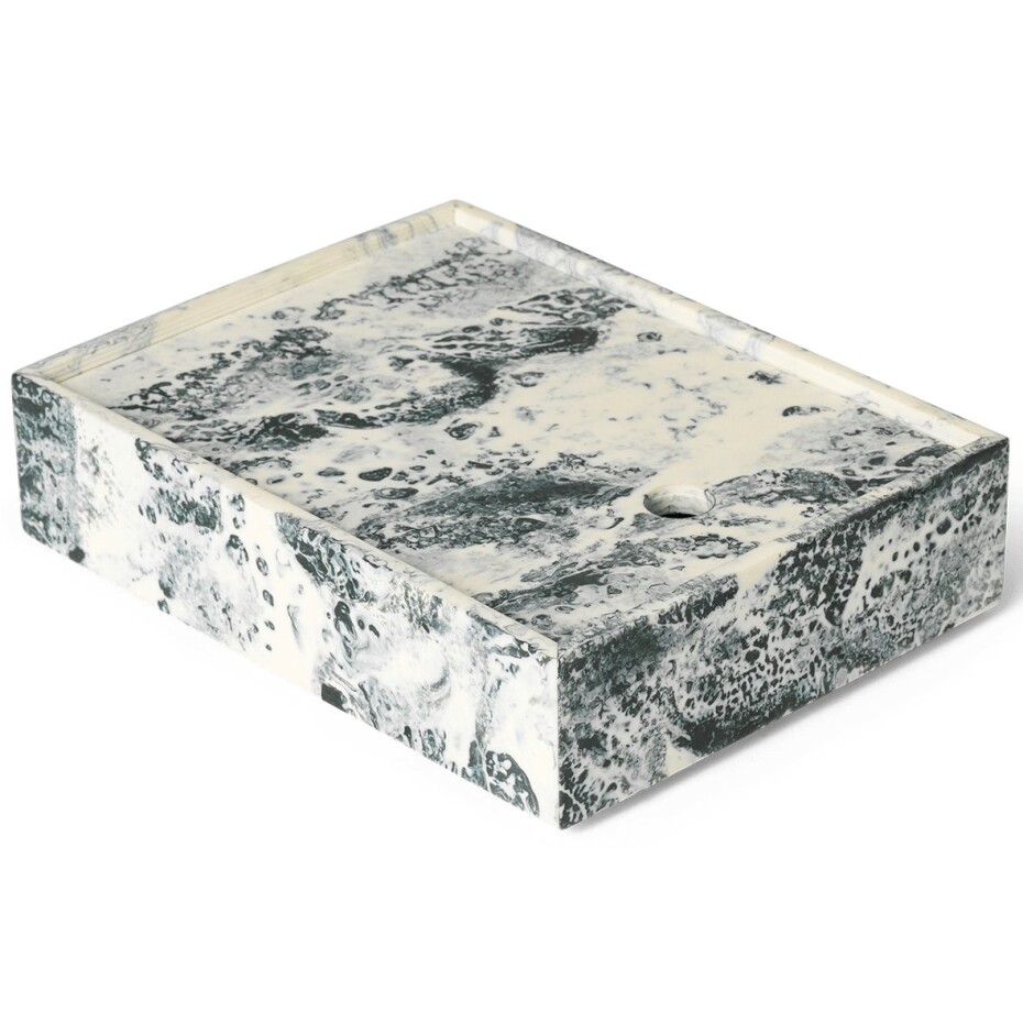 Úložný box MIST 20 x 15 cm, bílá / zelená, pryskyřice, ferm LIVING - main (0)