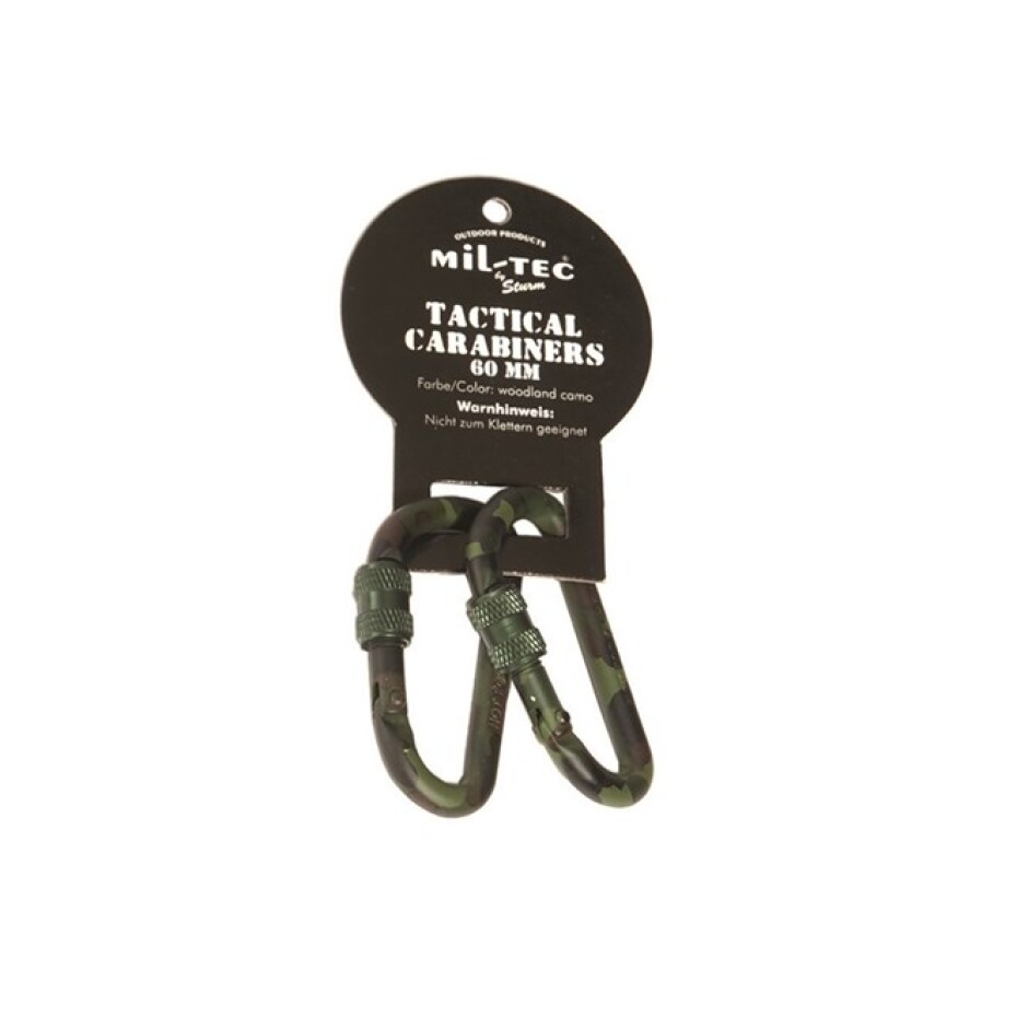 Karabina D se zámkem 60 mm [sada 2 ks] woodland - main (0)