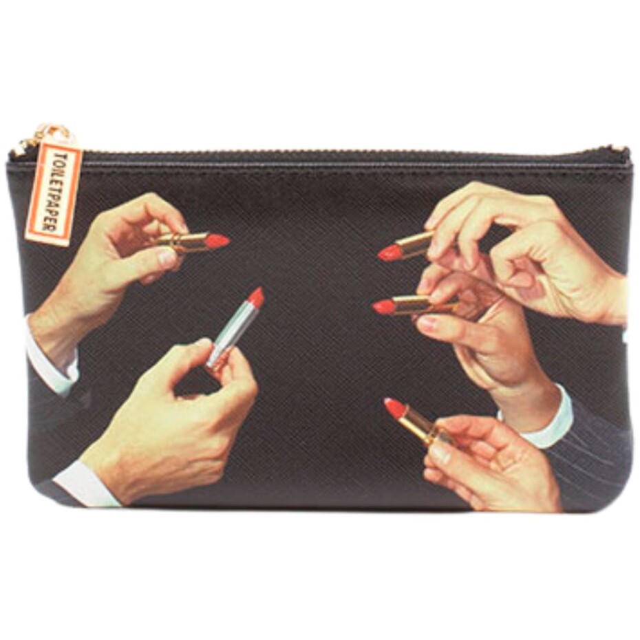 Kosmetická taštička TOILETPAPER LIPSTICKS 15,5 x 9,5 cm, černá, Seletti - main (0)