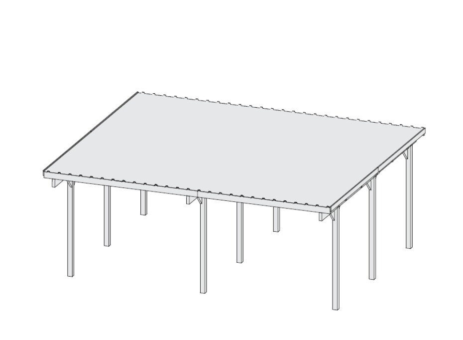 Dvojitý carport KARIBU ECO 1A 62035 LG1879 - main (3)