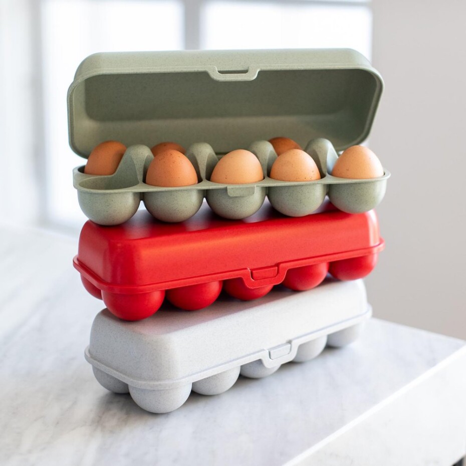 Box na vejce EGGS TO GO, na 10 ks, organická červená, Koziol - main (3)