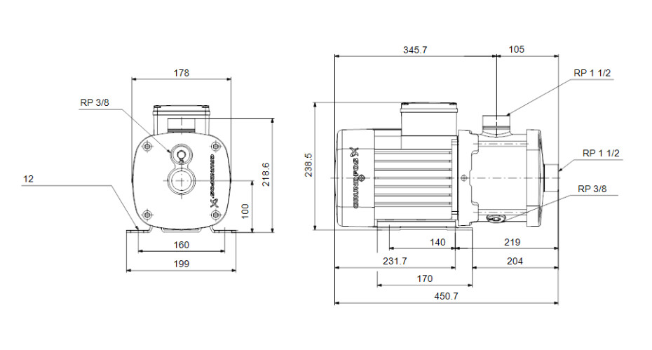 Čerpadlo GRUNDFOS CM10-2 A-R-I-E-AQQE C1-A-A-N (92889715) - main (2)