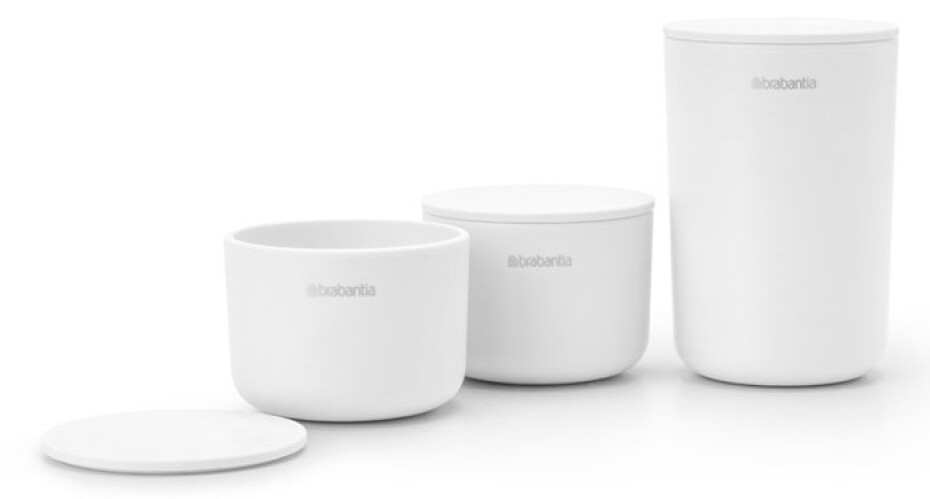 Úložná dóza s víkem RENEW, sada 3 ks, bílá, Brabantia - main (2)