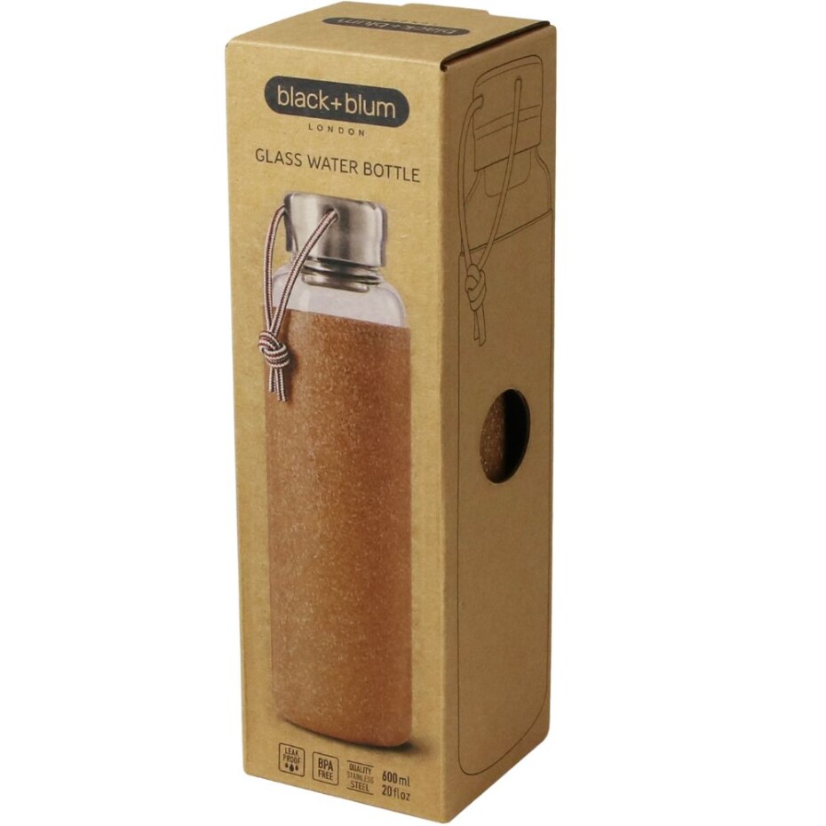 Láhev na vodu 600 ml, mandlová, sklo, Black+Blum - main (7)