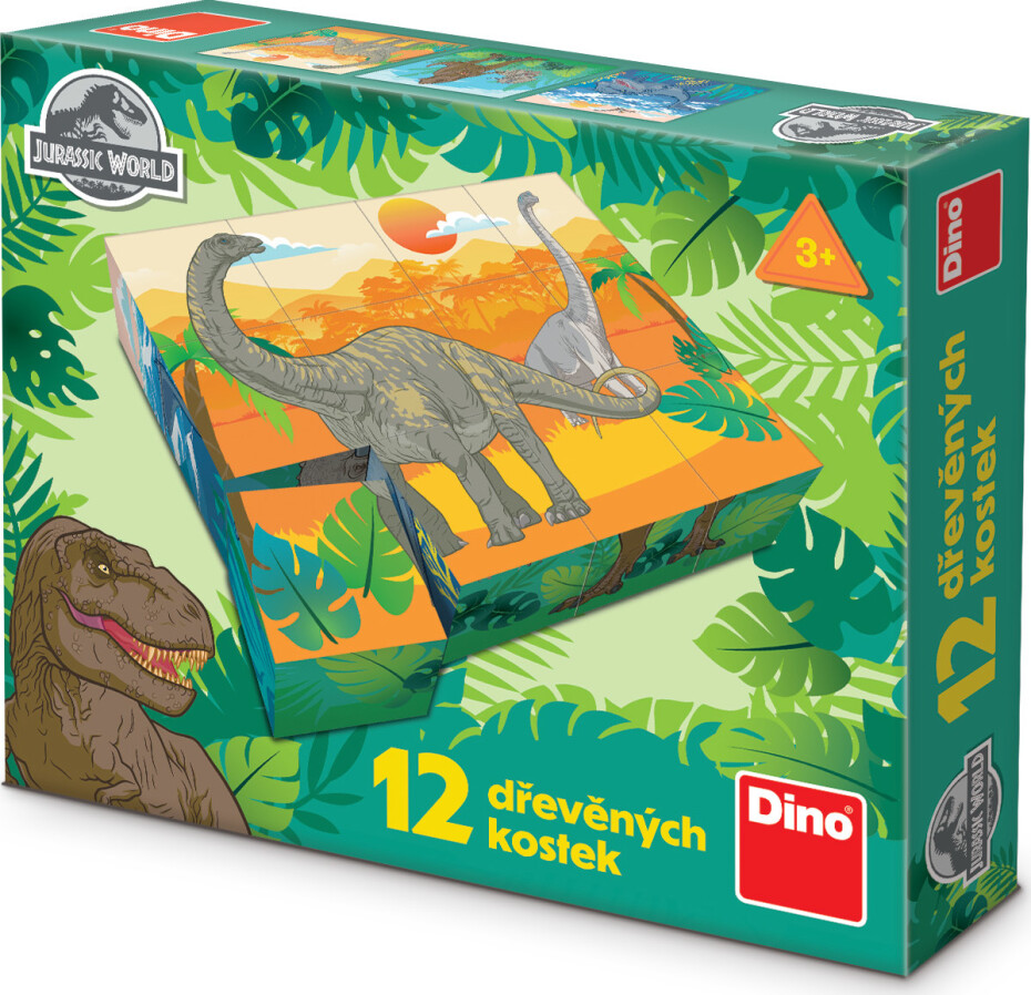 JURSKÝ SVĚT 12 Dřevěné licenční kostky - main (0)