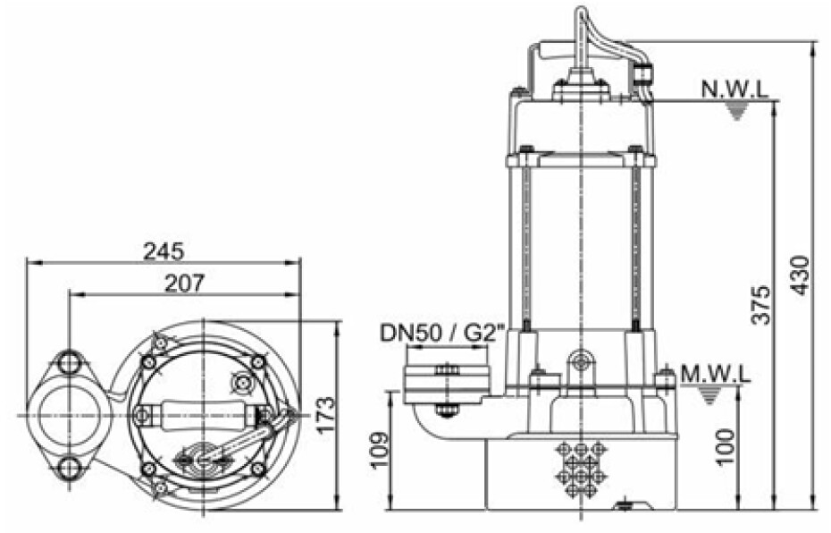 Drenážní čerpadlo HCP AL‐05LN 230V bez plováku - main (2)