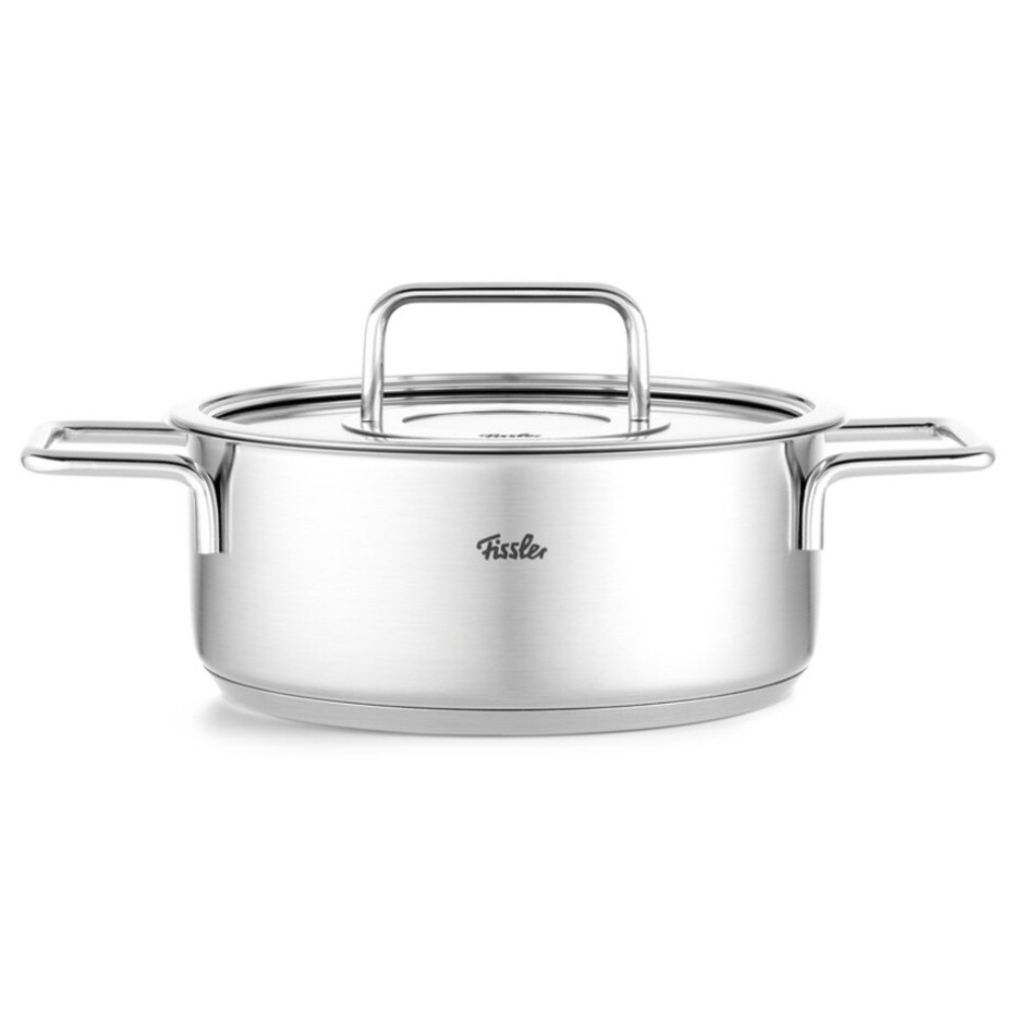 Nízký kastrol PURE 24 cm, stříbrná, nerezová ocel, Fissler - main (2)