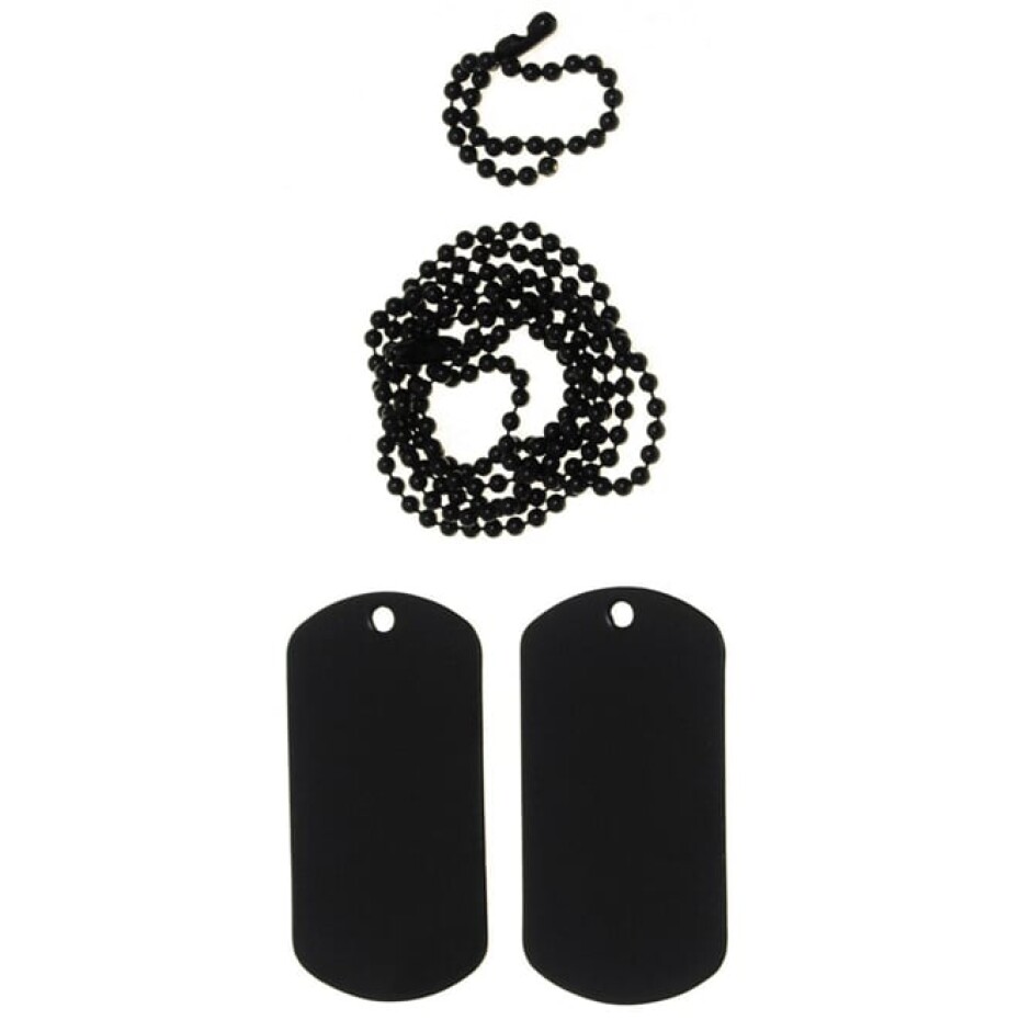 ID známka US (Dog Tag) - plechy + řetízky černá - main (0)