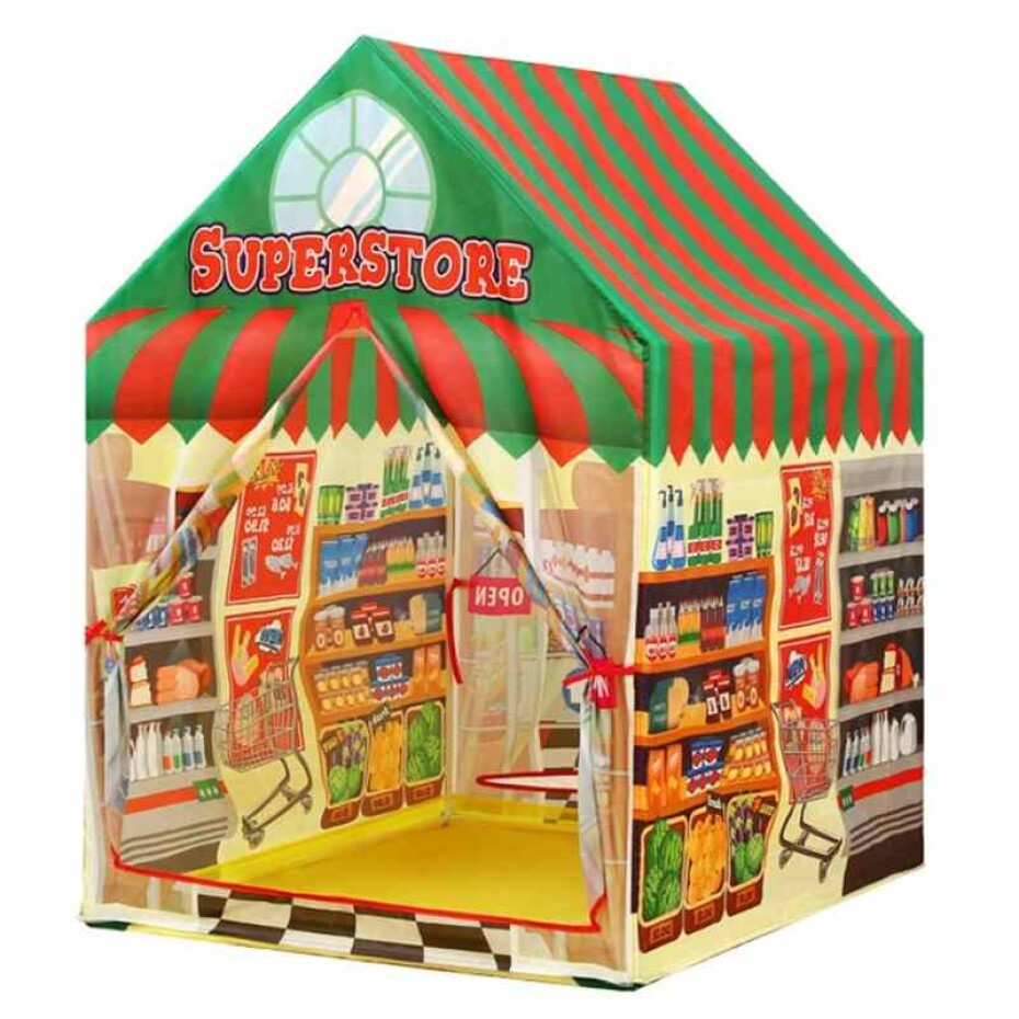 HOMESTYLING Dětský stan na hraní 95 x 72 x 102 cm SUPERMARKET KO-SP5000010supe - main (1)