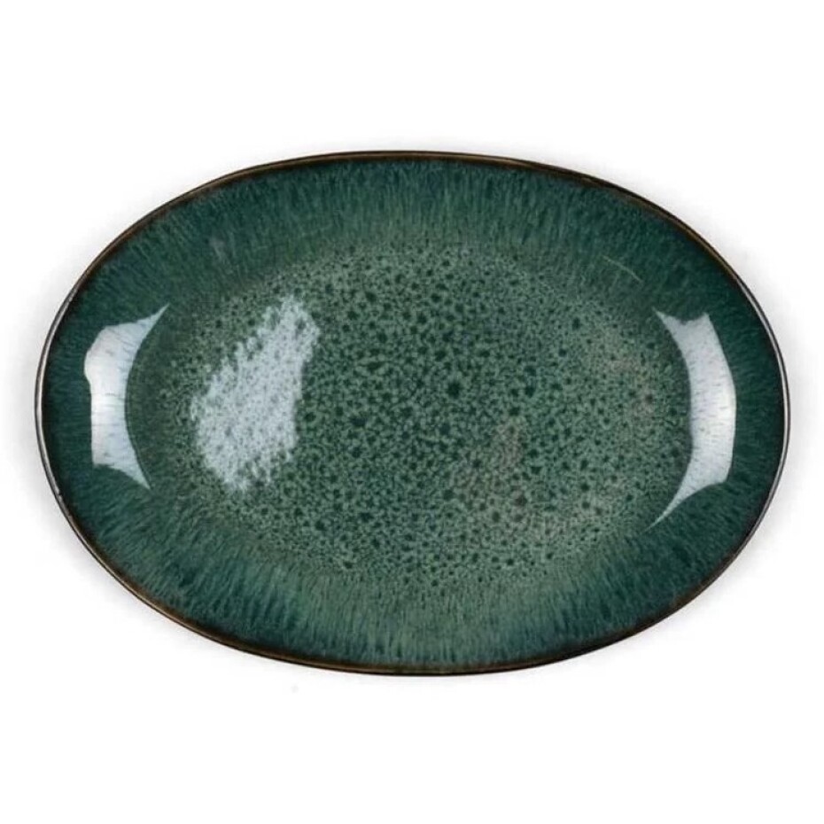 Servírovací mísa 36x25 cm, ovál, černá / zelená, Bitz - main (0)
