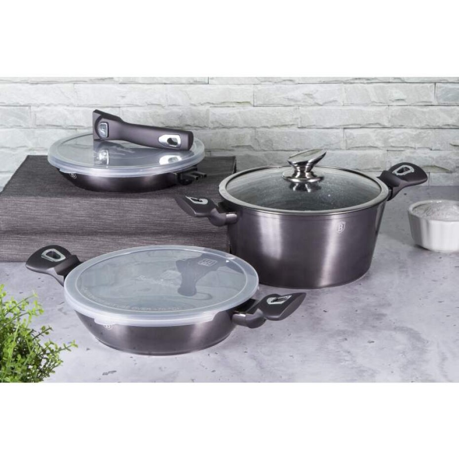BERLINGERHAUS Sada nádobí s mramorovým povrchem 6 ks Carbon PRO Line BH-7052 - main (2)
