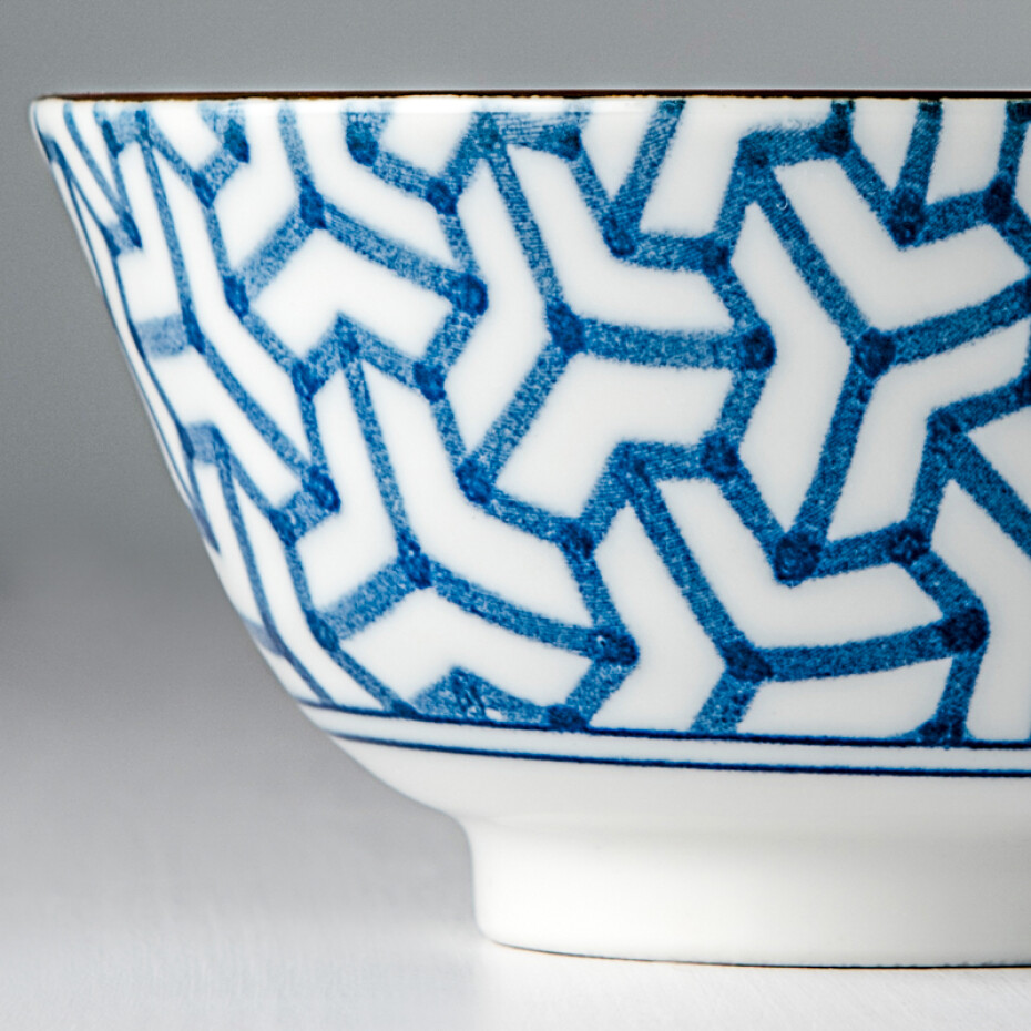 Jídelní miska HERRINGBONE INDIGO IKAT 13 cm, 350 ml, MIJ - main (1)